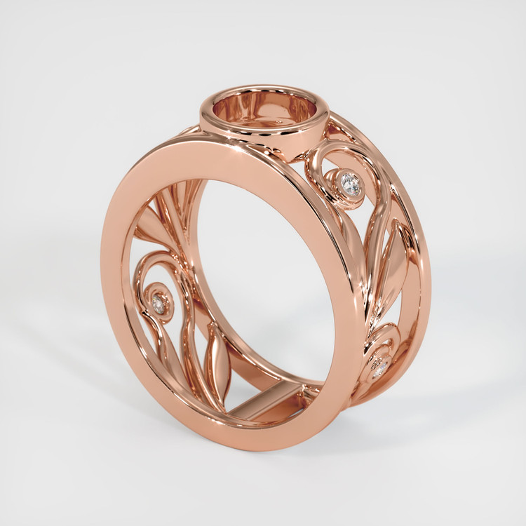 14K Rose Gold Accent Stones Ring Setting
