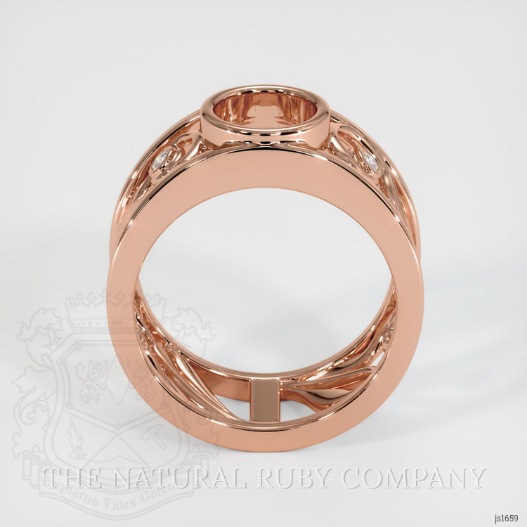 14K Rose Gold Accent Stones Ring Setting