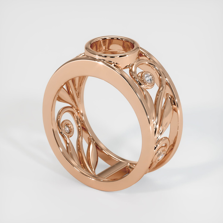 18K Rose Gold Accent Stones Ring Setting