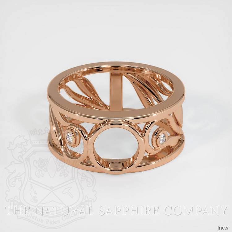 18K Rose Gold Accent Stones Ring Setting