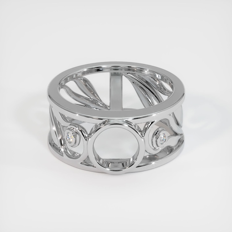 14K White Gold Accent Stones Ring Setting