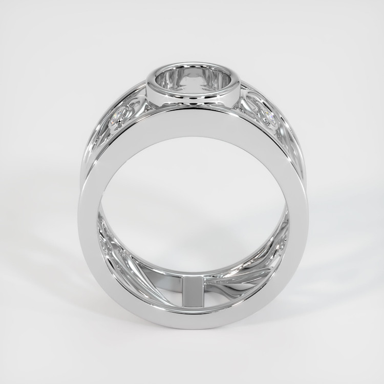 14K White Gold Accent Stones Ring Setting