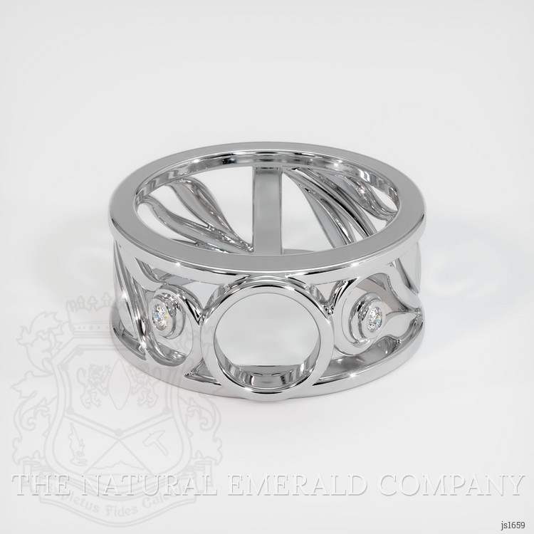 18K White Gold Accent Stones Ring Setting