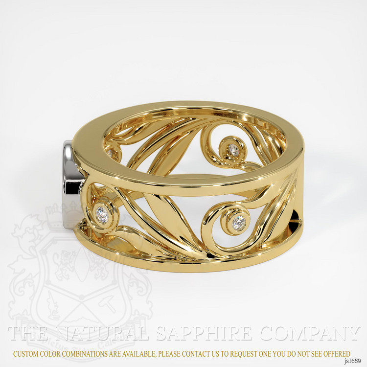 14K White & Yellow Accent Stones Ring Setting