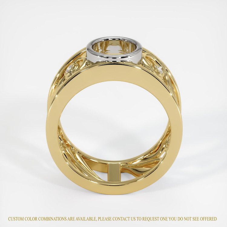 14K White & Yellow Accent Stones Ring Setting