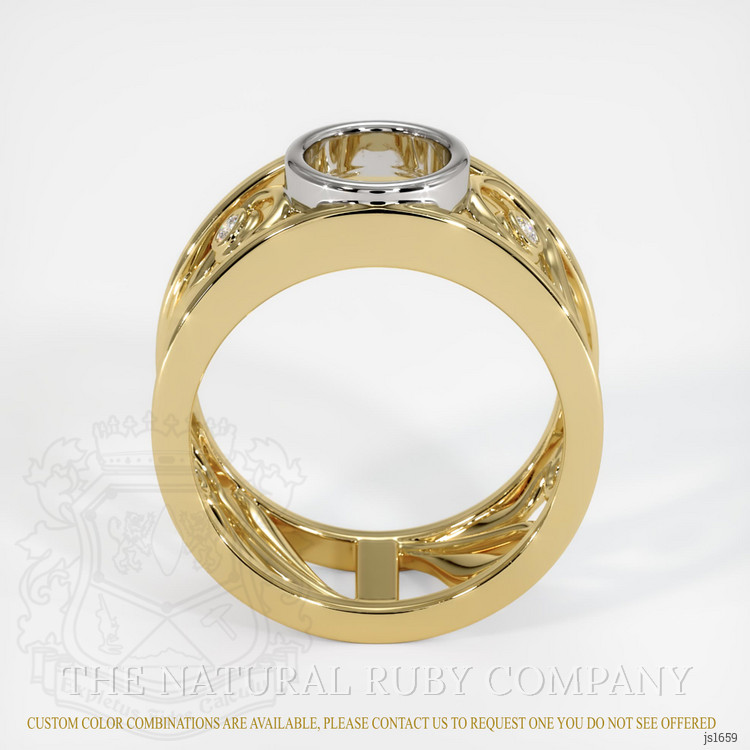 14K White & Yellow Accent Stones Ring Setting