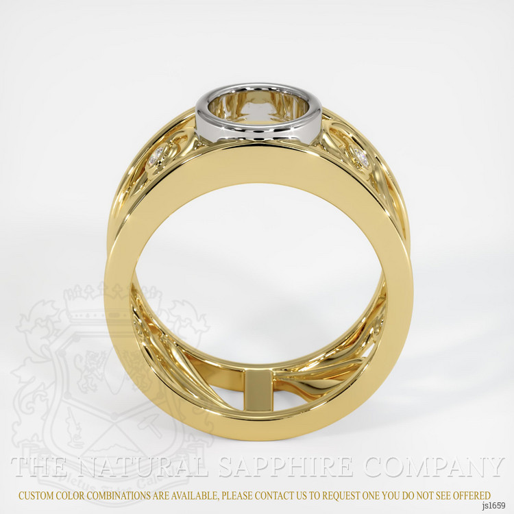 18K White & Yellow Accent Stones Ring Setting