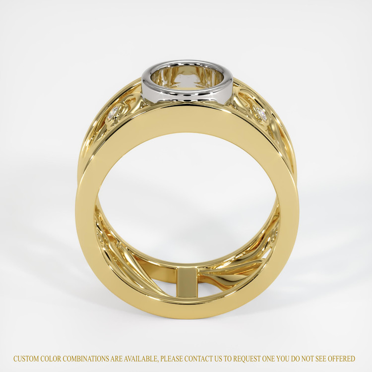 18K White & Yellow Accent Stones Ring Setting