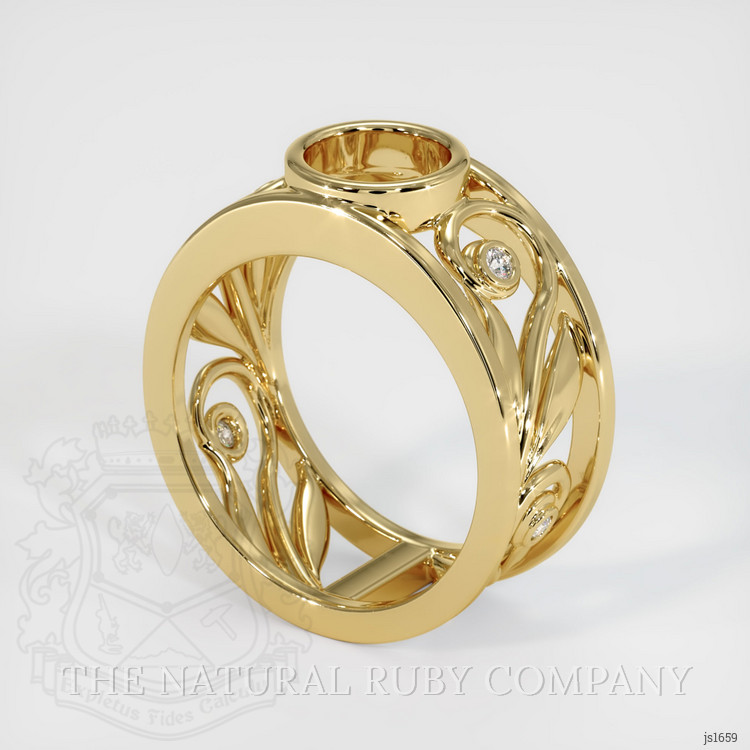 14K Yellow Gold Accent Stones Ring Setting