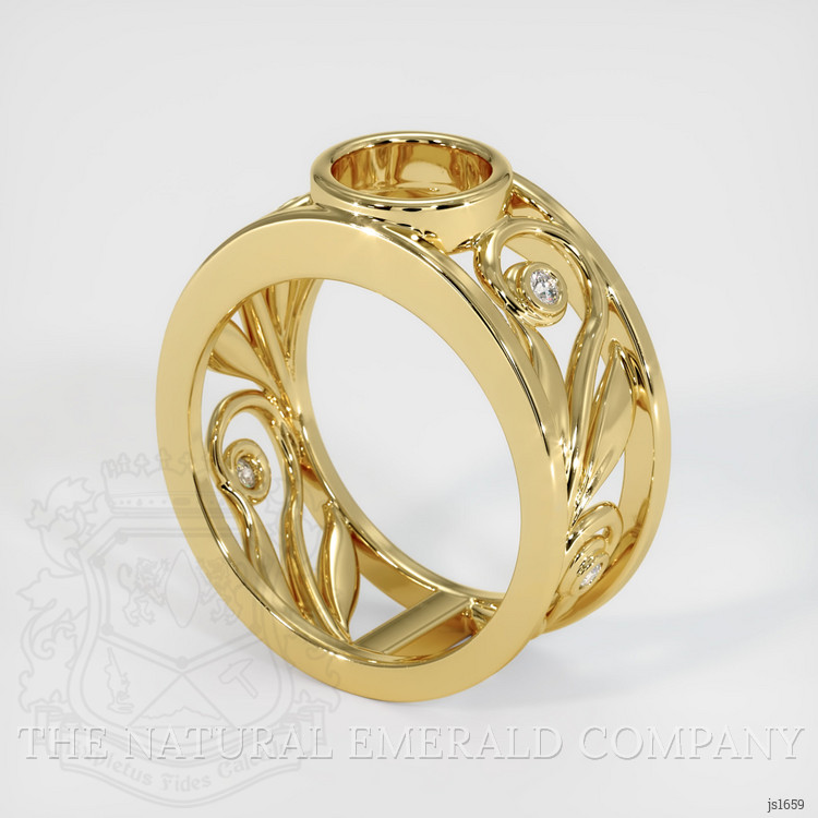 18K Yellow Gold Accent Stones Ring Setting