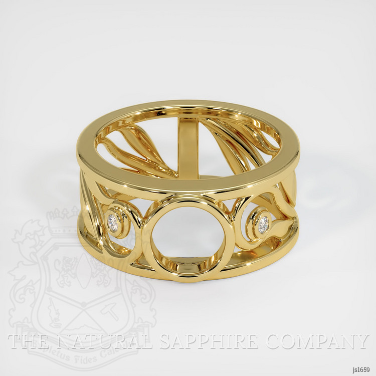 18K Yellow Gold Accent Stones Ring Setting