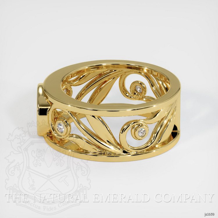 18K Yellow Gold Accent Stones Ring Setting