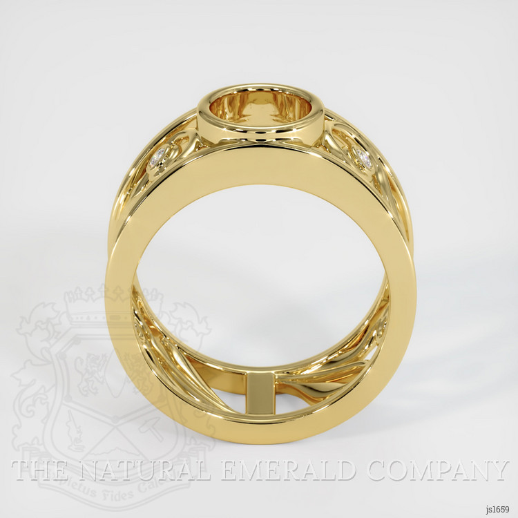 18K Yellow Gold Accent Stones Ring Setting