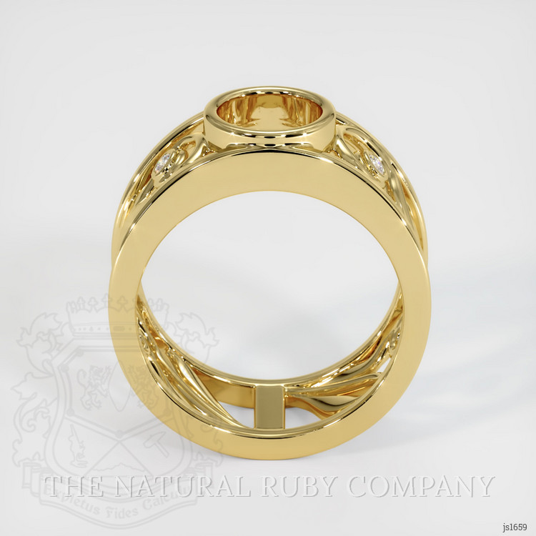 18K Yellow Gold Accent Stones Ring Setting