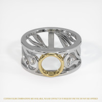 14K Yellow & White Accent Stones Ring Setting Image