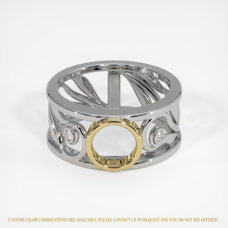 14K Yellow & White Accent Stones Ring Setting