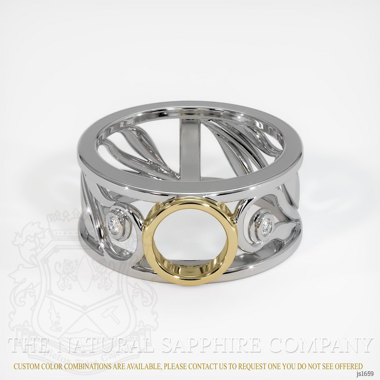 14K Yellow & White Accent Stones Ring Setting