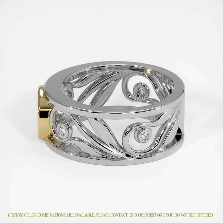 14K Yellow & White Accent Stones Ring Setting