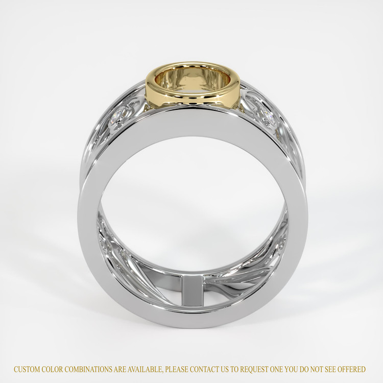 14K Yellow & White Accent Stones Ring Setting