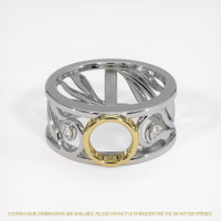 18K Yellow & White Accent Stones Ring Setting Image