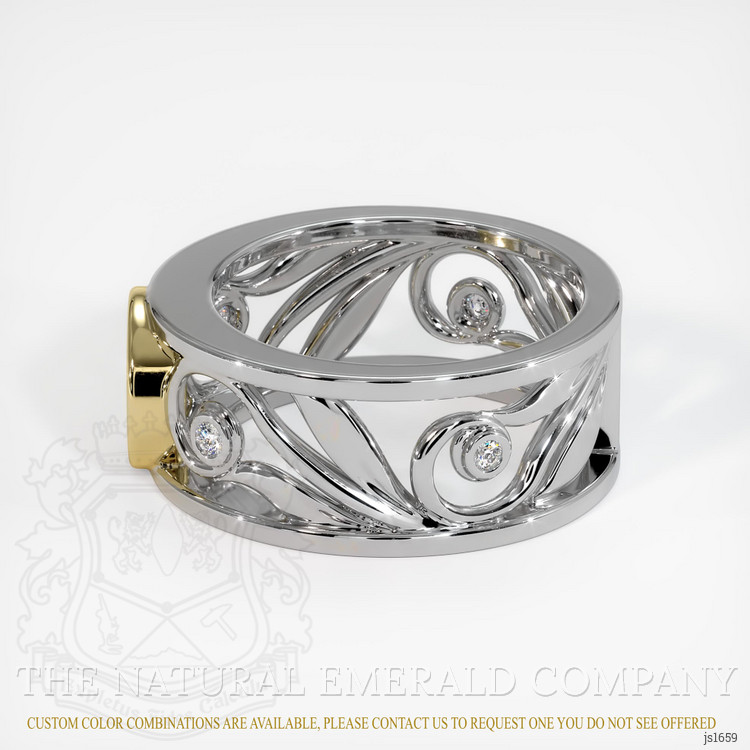 18K Yellow & White Accent Stones Ring Setting