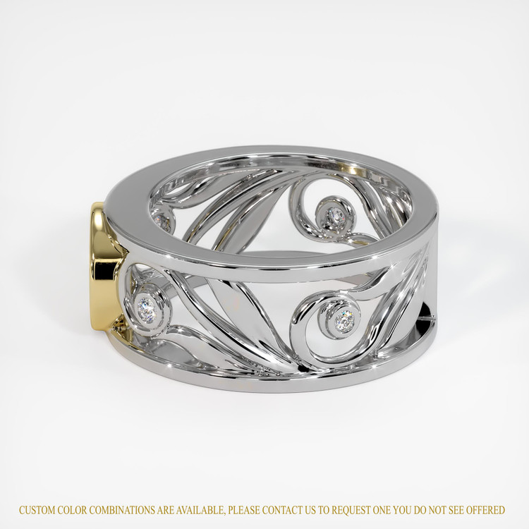 18K Yellow & White Accent Stones Ring Setting