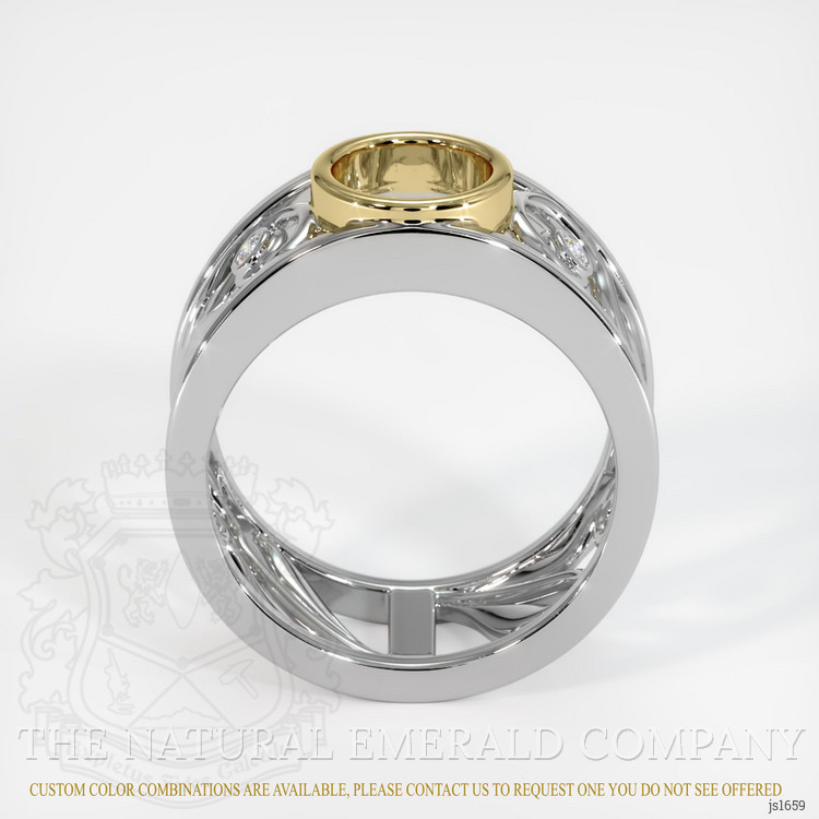 18K Yellow & White Accent Stones Ring Setting