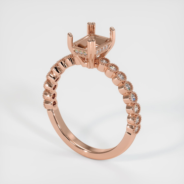 14K Rose Gold Antique Style Ring Setting