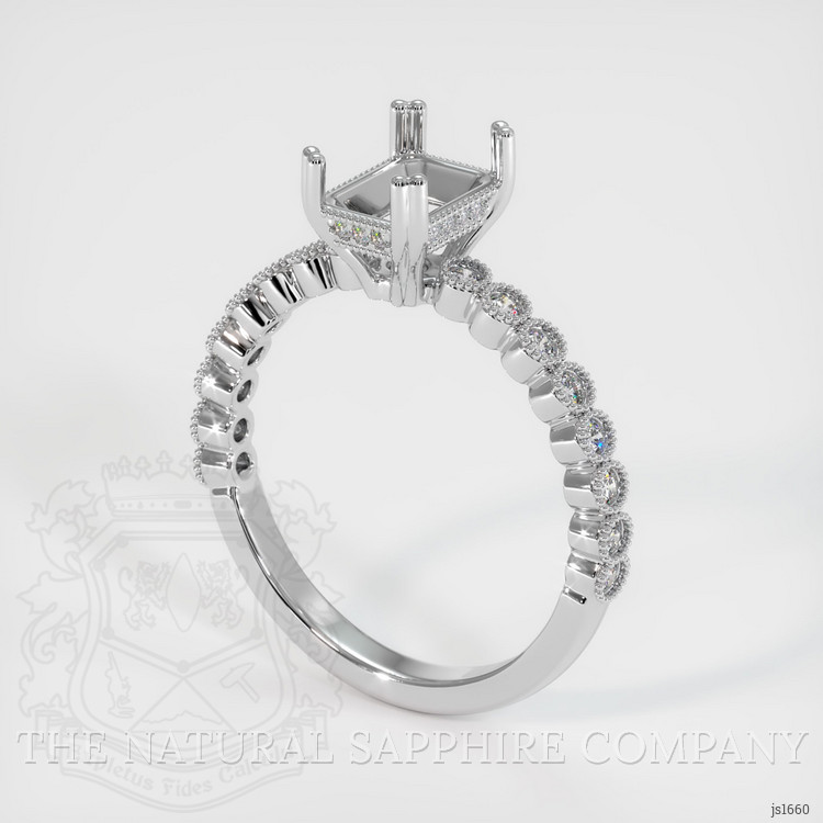 10K White Gold Antique Style Ring Setting