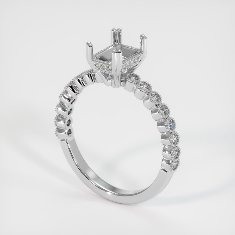 14K White Gold Antique Style Ring Setting