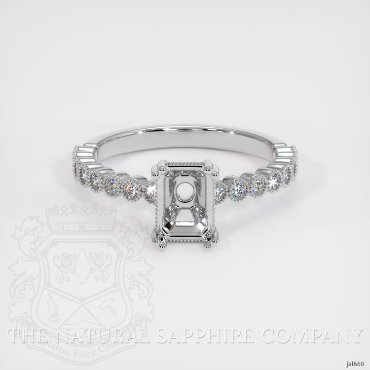 14K White Gold Antique Style Ring Setting