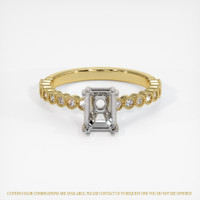 14K White & Yellow Antique Style Ring Setting Image