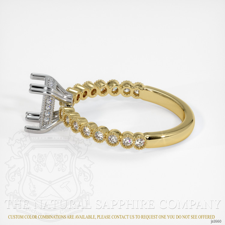 14K White & Yellow Antique Style Ring Setting