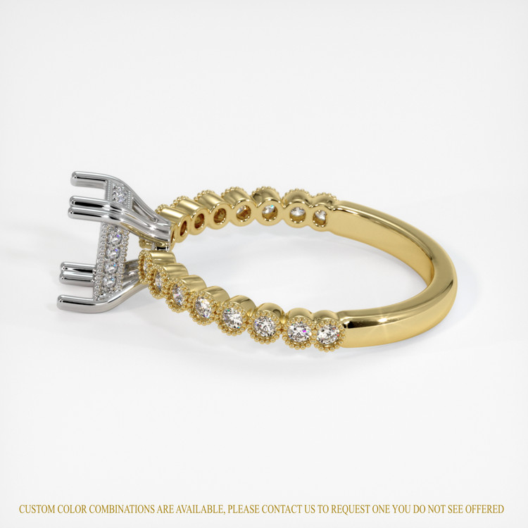 14K White & Yellow Antique Style Ring Setting