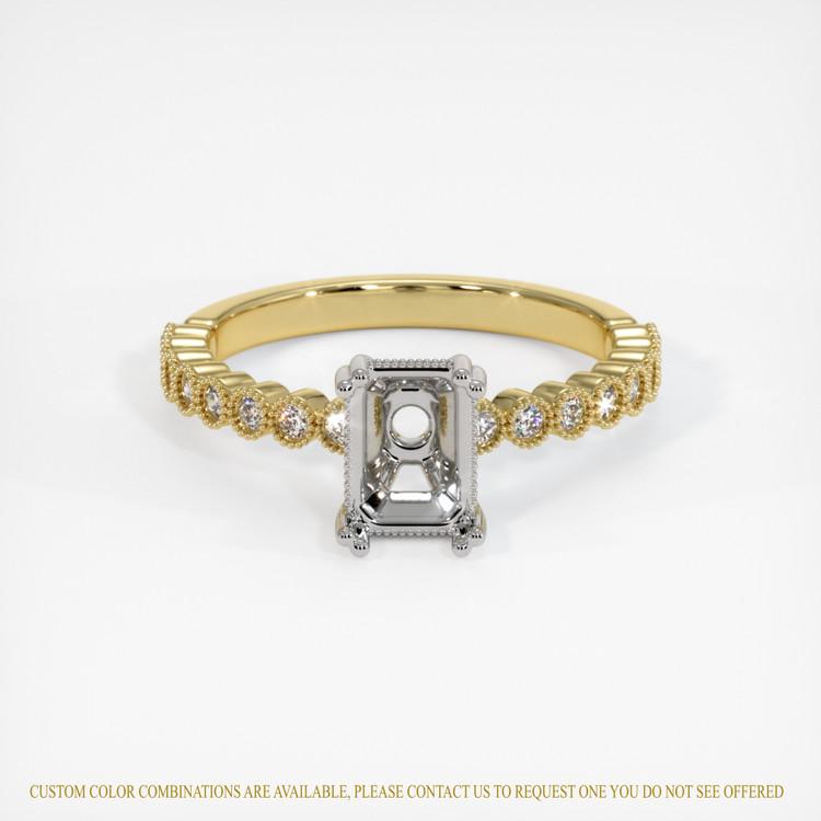 18K White & Yellow Antique Style Ring Setting