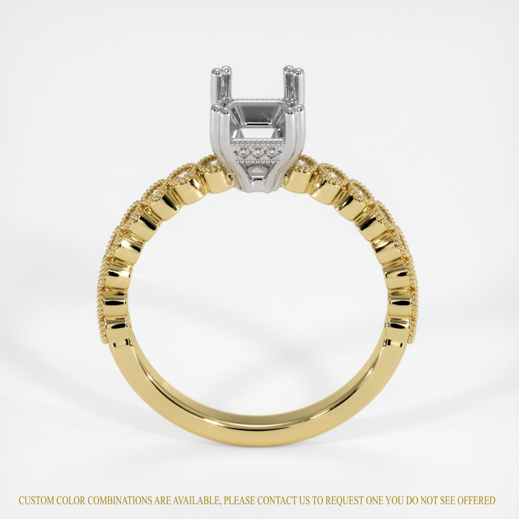 18K White & Yellow Antique Style Ring Setting