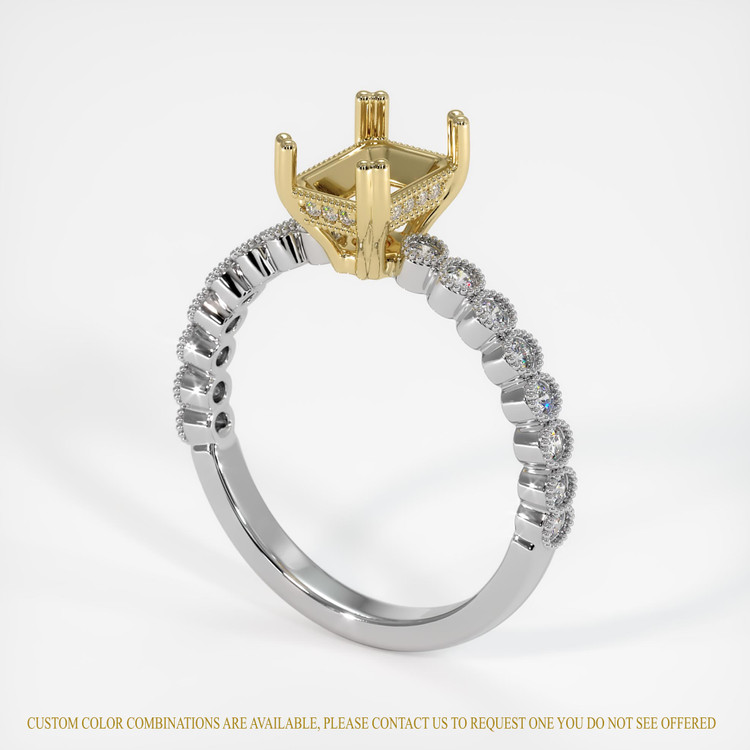 14K Yellow & White Antique Style Ring Setting