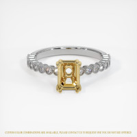 14K Yellow & White Antique Style Ring Setting Image