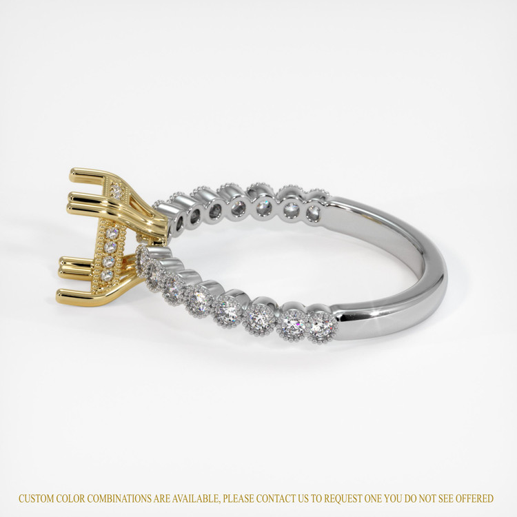 14K Yellow & White Antique Style Ring Setting