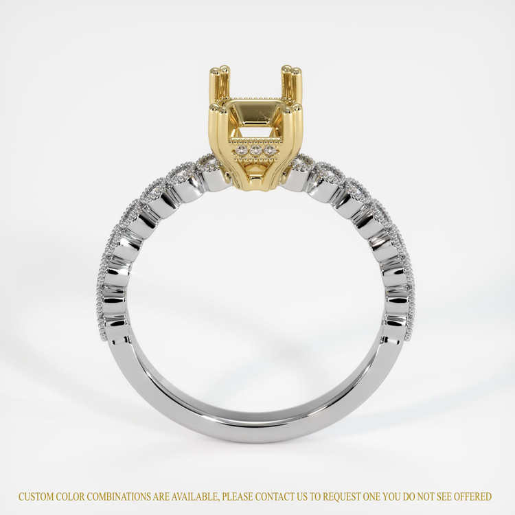 14K Yellow & White Antique Style Ring Setting