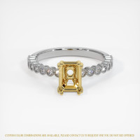 18K Yellow & White Antique Style Ring Setting Image