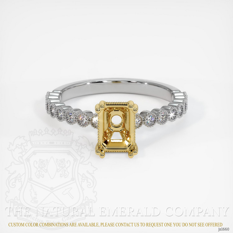18K Yellow & White Antique Style Ring Setting