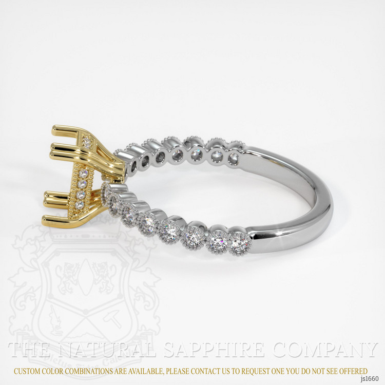 18K Yellow & White Antique Style Ring Setting