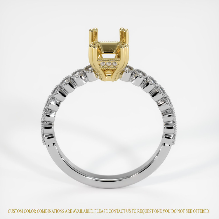 18K Yellow & White Antique Style Ring Setting