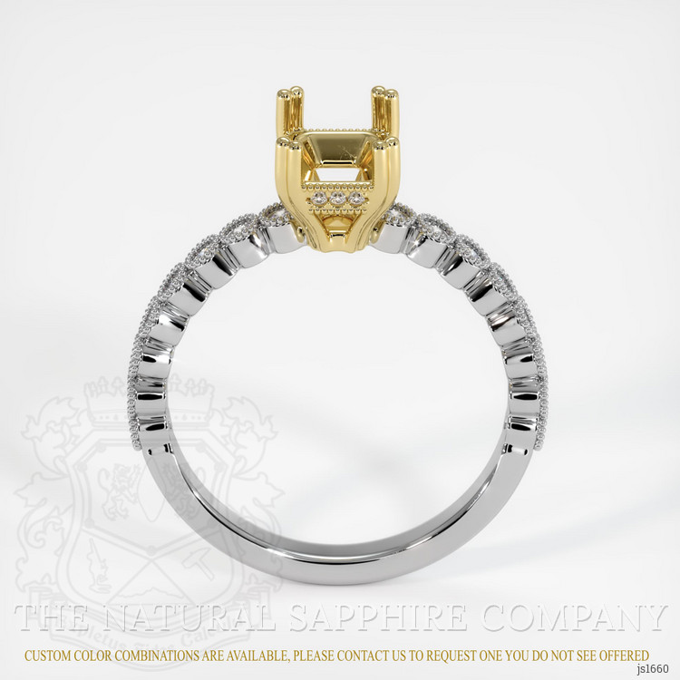 18K Yellow & White Antique Style Ring Setting