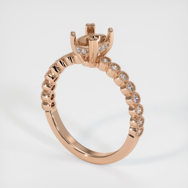 18K Rose Gold Antique Style Ring Setting