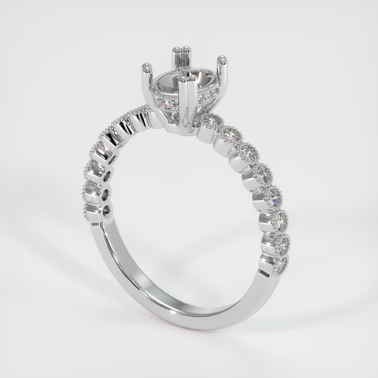 14K White Gold Antique Style Ring Setting