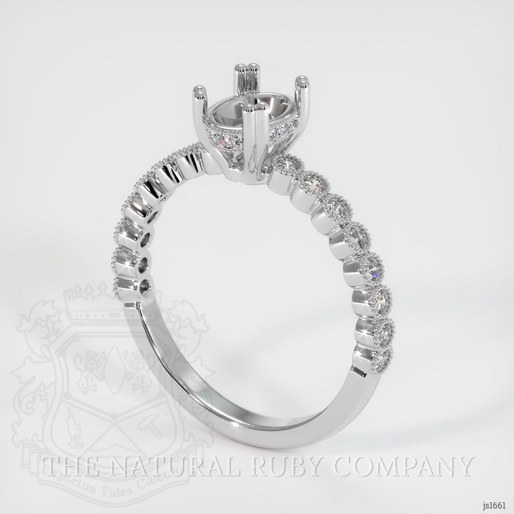 14K White Gold Antique Style Ring Setting