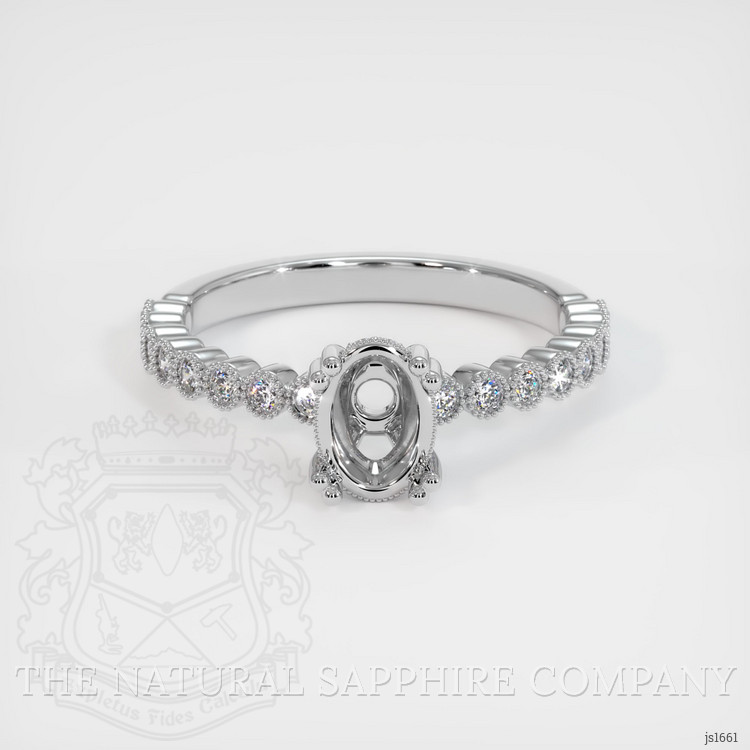 14K White Gold Antique Style Ring Setting