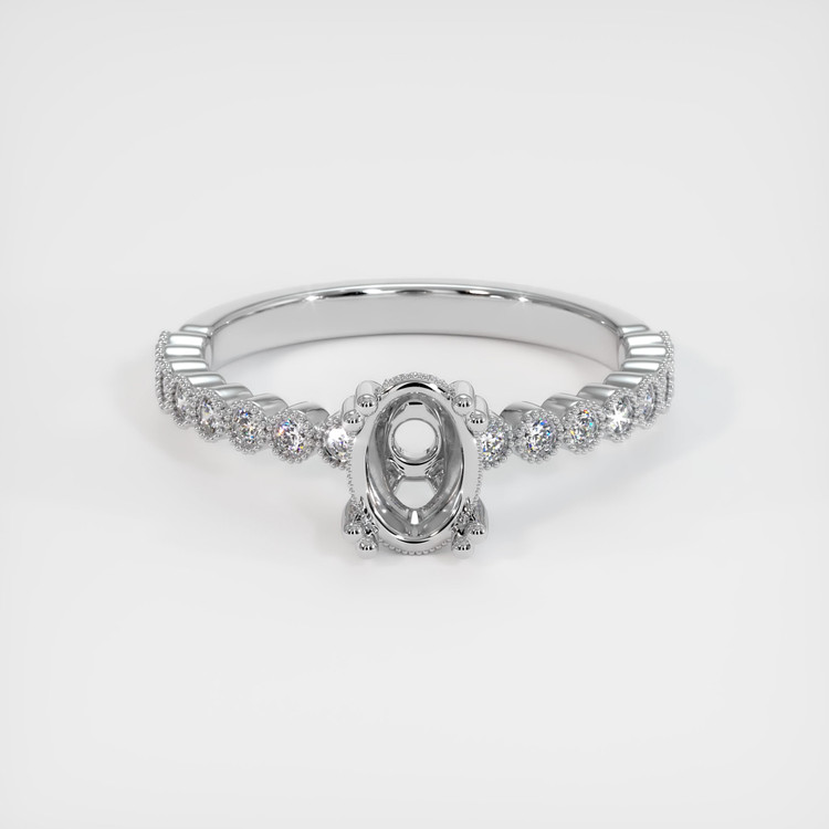 14K White Gold Antique Style Ring Setting
